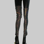 Rhinestone Mesh Leg Warmers - Sparkly Fishnet Performance Legwear