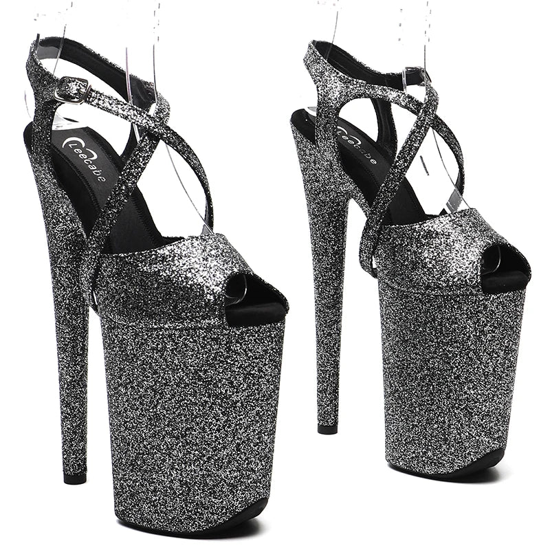 9-Inch Glitter Platform Sandals