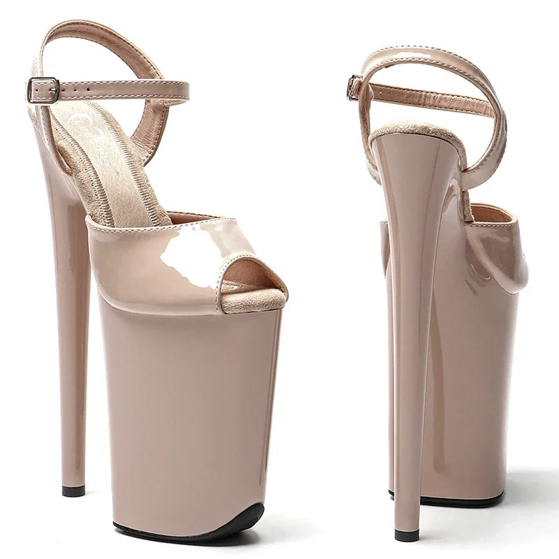 9-Inch Patent Open-Toe Platform Sandals