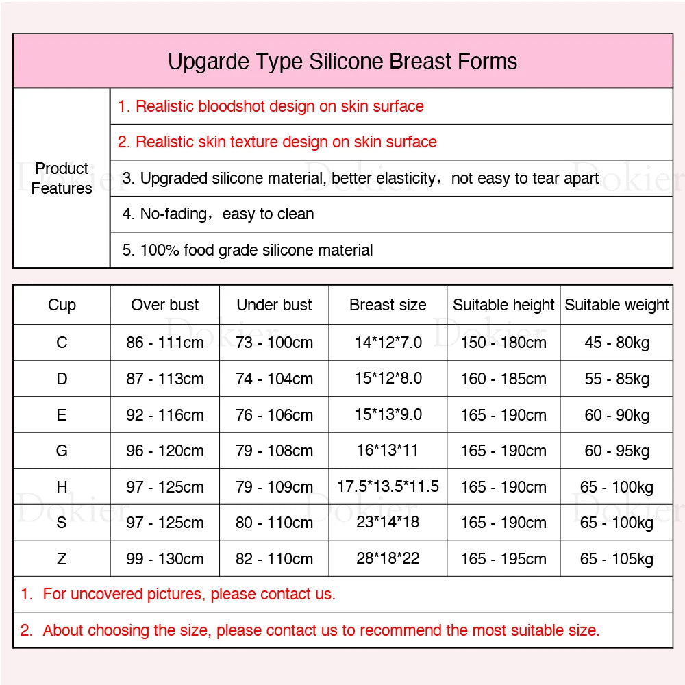 Upgraded Silicone Breast Forms | Realistic Texture | C–Z Cup