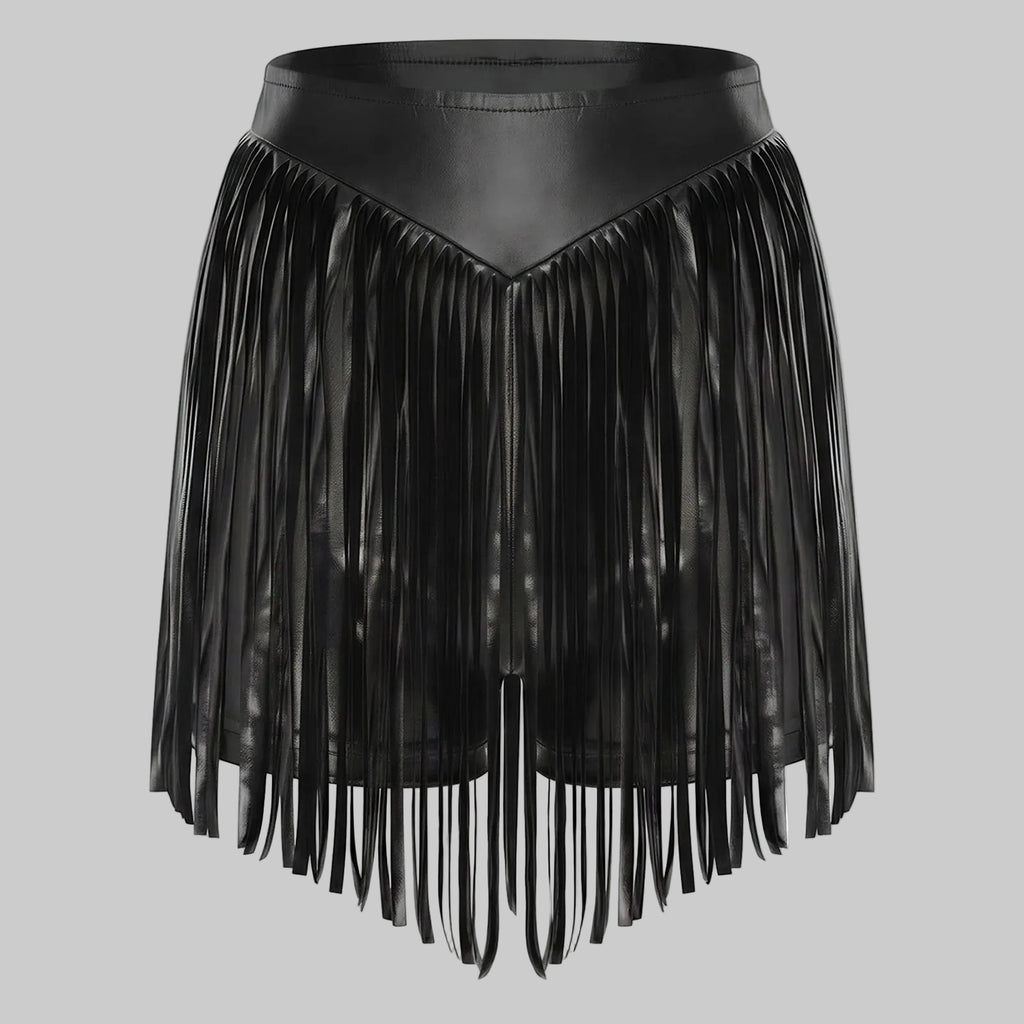 Metallic Fringe Performance Shorts - High Waist Stage Dance Hot Pants