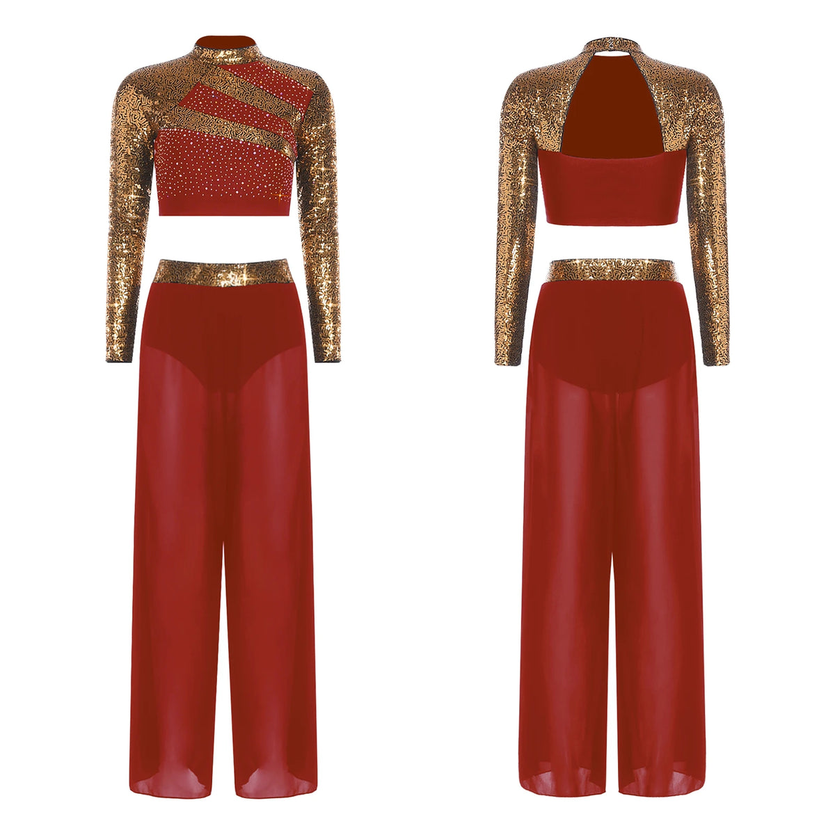 Lyrical Dance Set | Sequin Split Pants