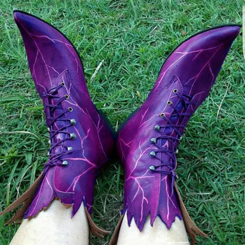 Fantasy Elf Leaf Boots | Fairy & Witch | Medieval Costume