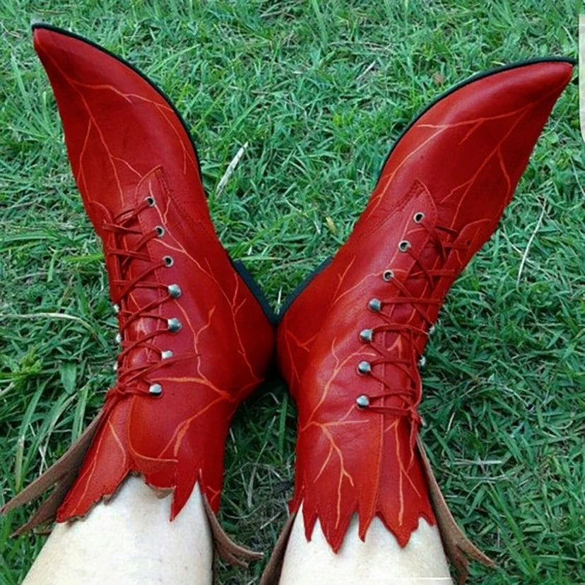 Fantasy Elf Leaf Boots | Fairy & Witch | Medieval Costume