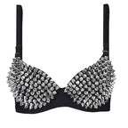 Spike Stud Rhinestone Bra Top | Punk Stage Costume