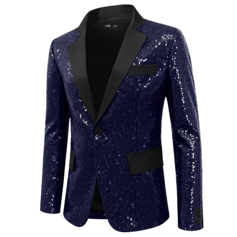 Men’s Sequin Blazer | Contrast Lapels