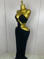 Halter Hollow-Out Bandage Dress | Black | XS–L