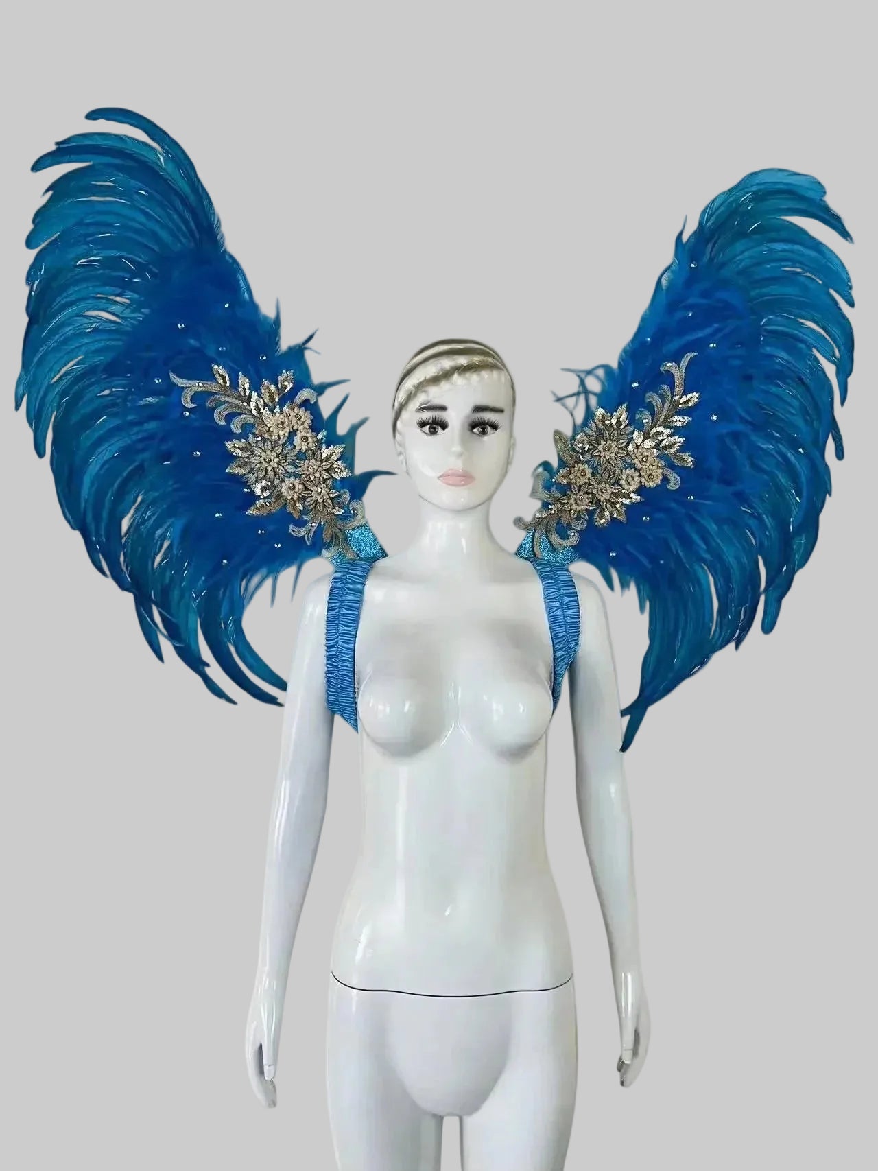 Rhinestone Feather Wings - Handmade Samba Carnival Performance Wings
