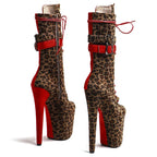 8-Inch Leopard Print Ankle Boots - Suede Platform Boots