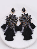 Glass Fringe Drop Earrings | Clip or Pin