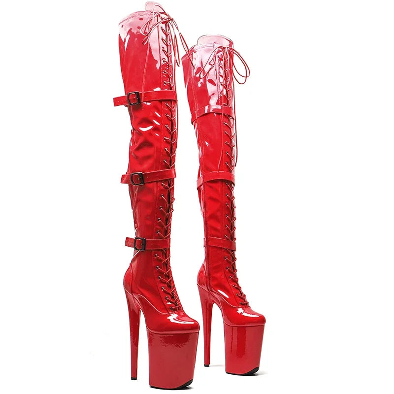 9-Inch Shiny Patent Thigh-High Boots