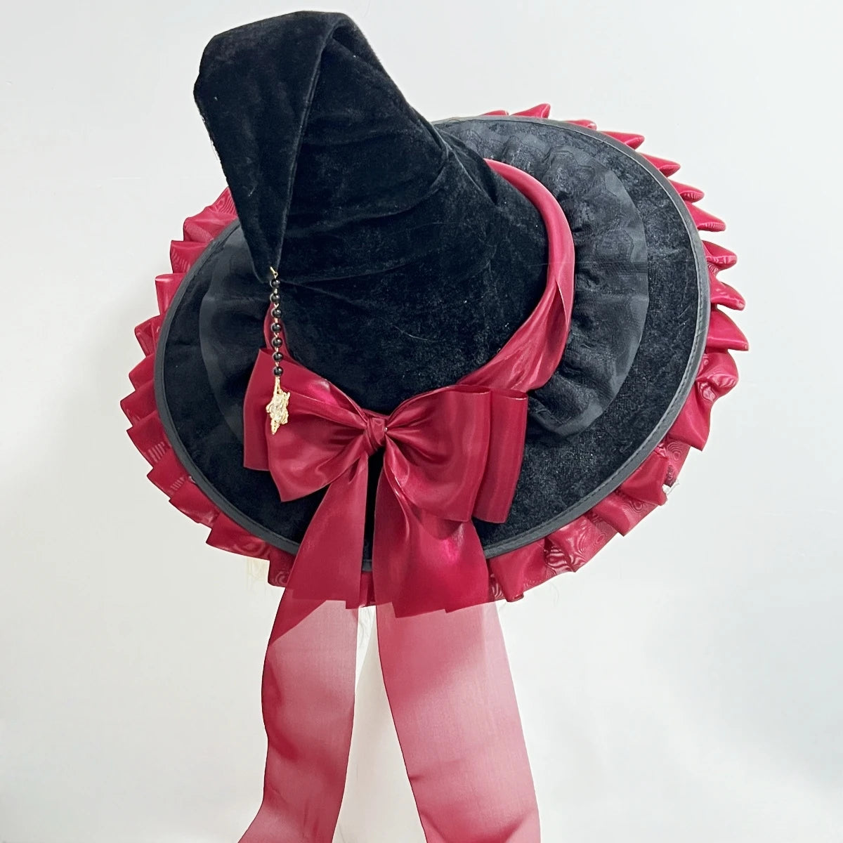 Lolita Witch Hat | Ruffle Bow | Halloween Costume Headwear