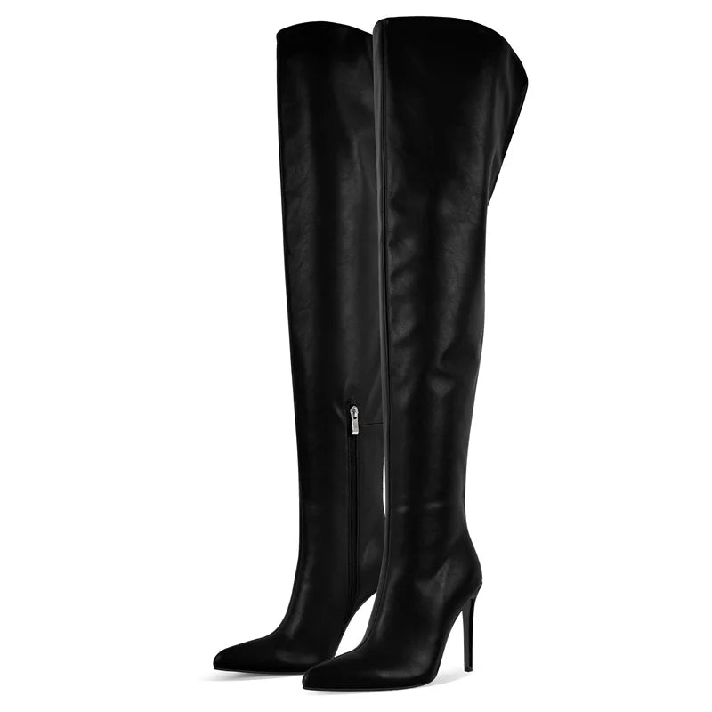 Pointed Over-the-Knee Boots | Stiletto Heel