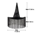 Witch Hat | Wide Brim Tassel | Gothic & Halloween
