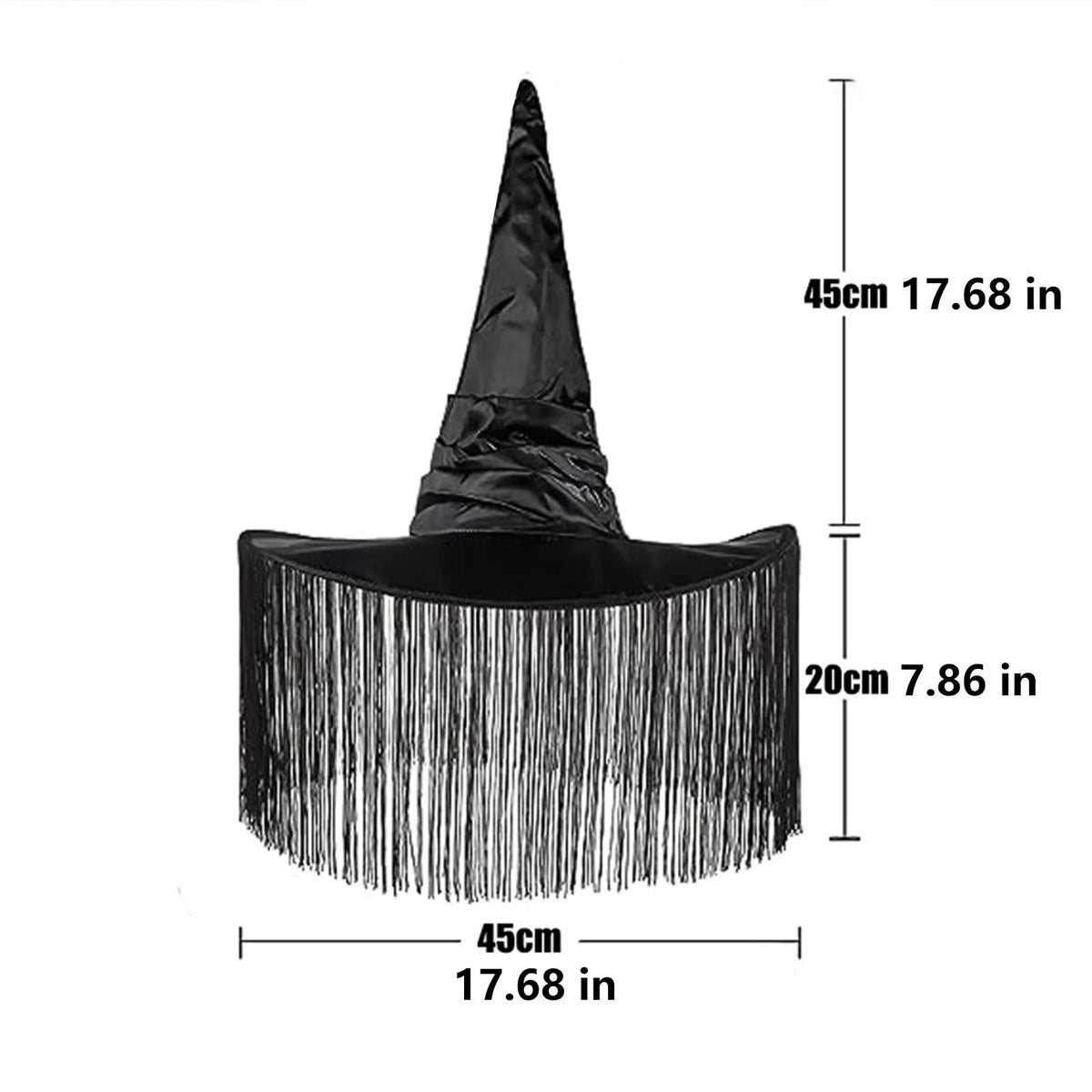 Witch Hat | Wide Brim Tassel | Gothic & Halloween