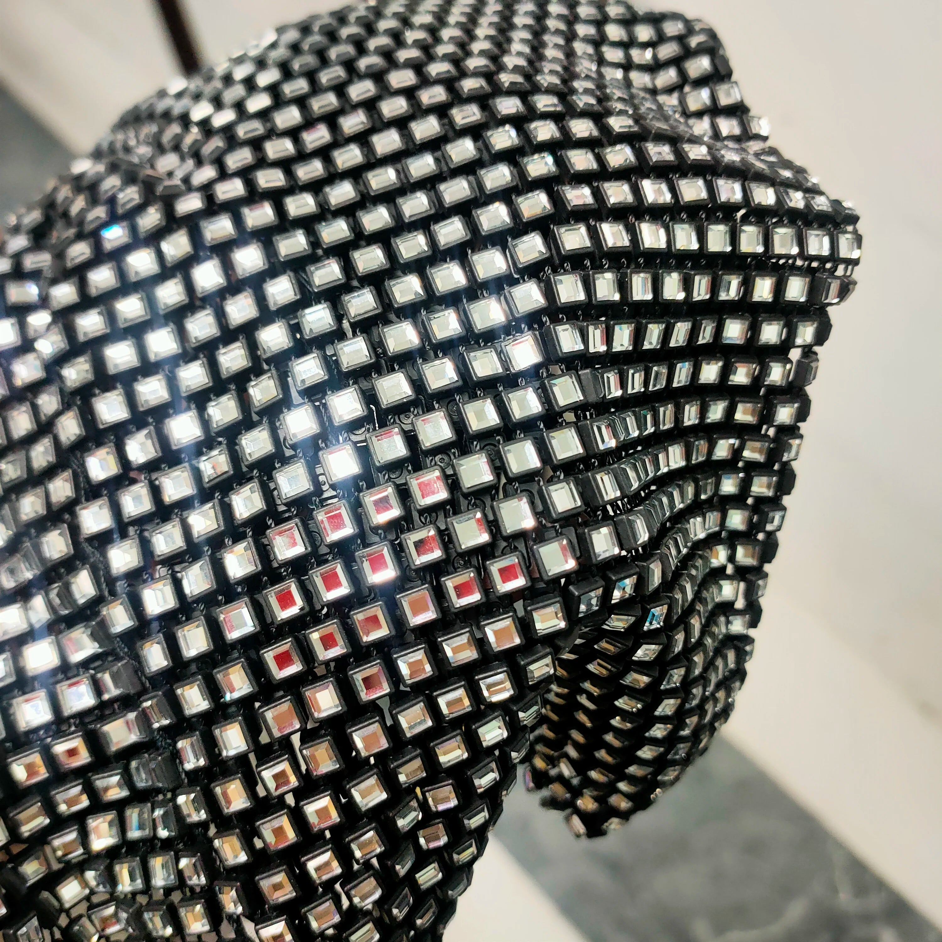 Rhinestone Mesh Bandage Tube Top