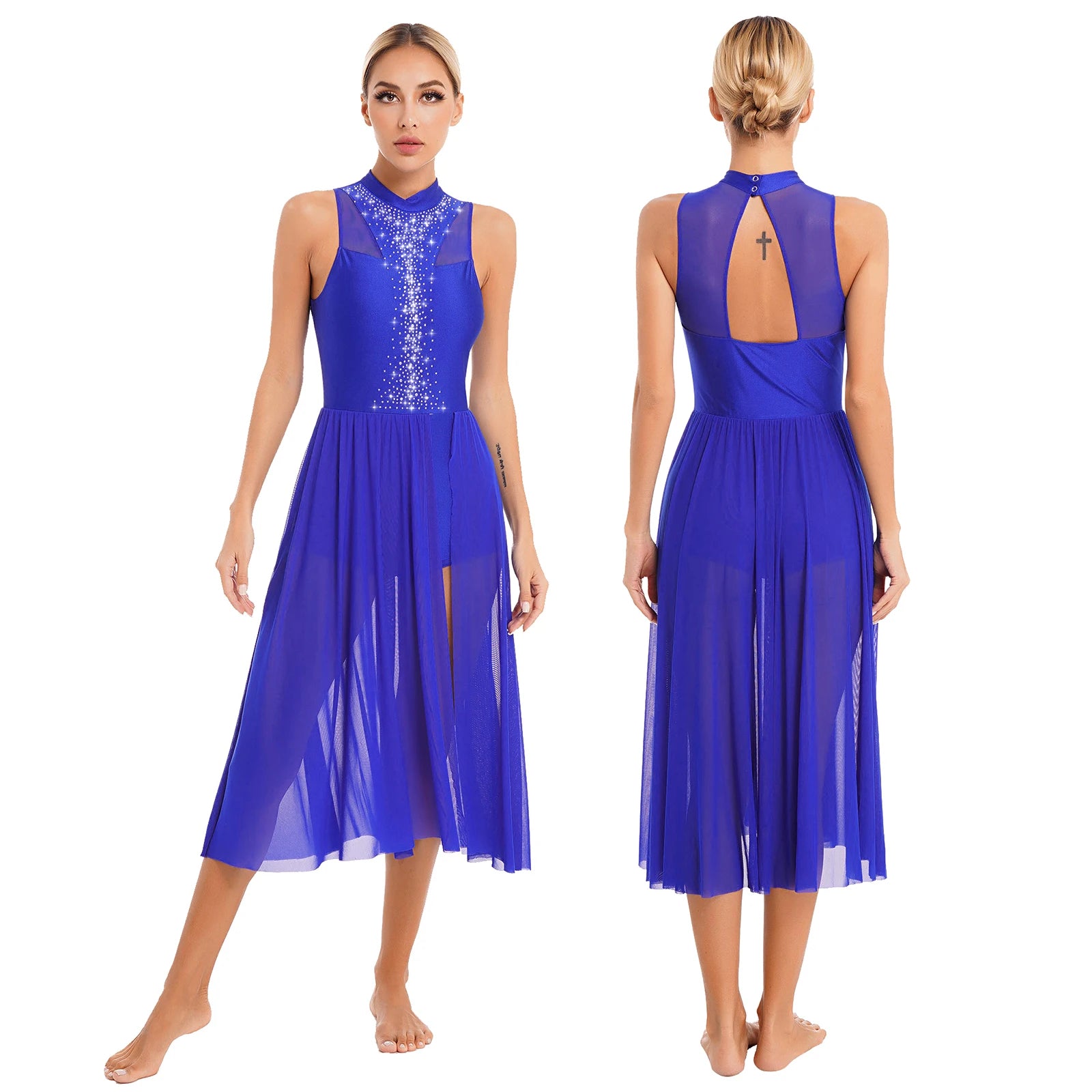 Rhinestone Lyrical Dress | Keyhole Back | Figure Skating