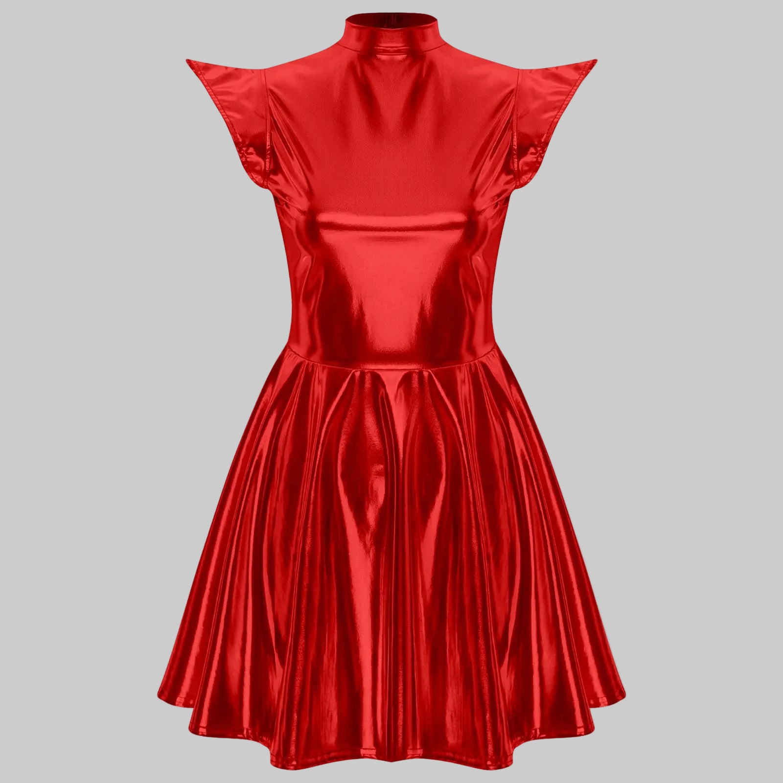 Holographic A-Line Performance Dress - Futuristic Stage Costume