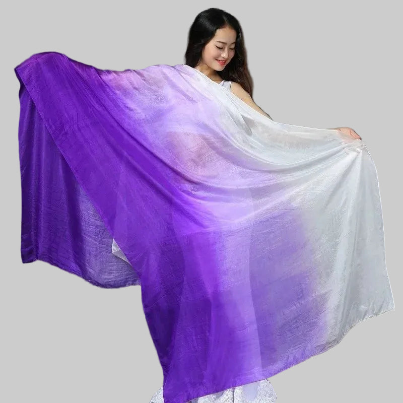 Tie Dye Silk Belly Dance Veil - Performance Scarf 250cm x 114cm