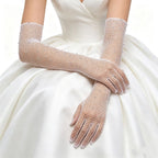 Fishnet Opera Gloves | Rhinestone Stretch