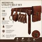 Medieval Utility Belt | Leather Pouches | Costume Set