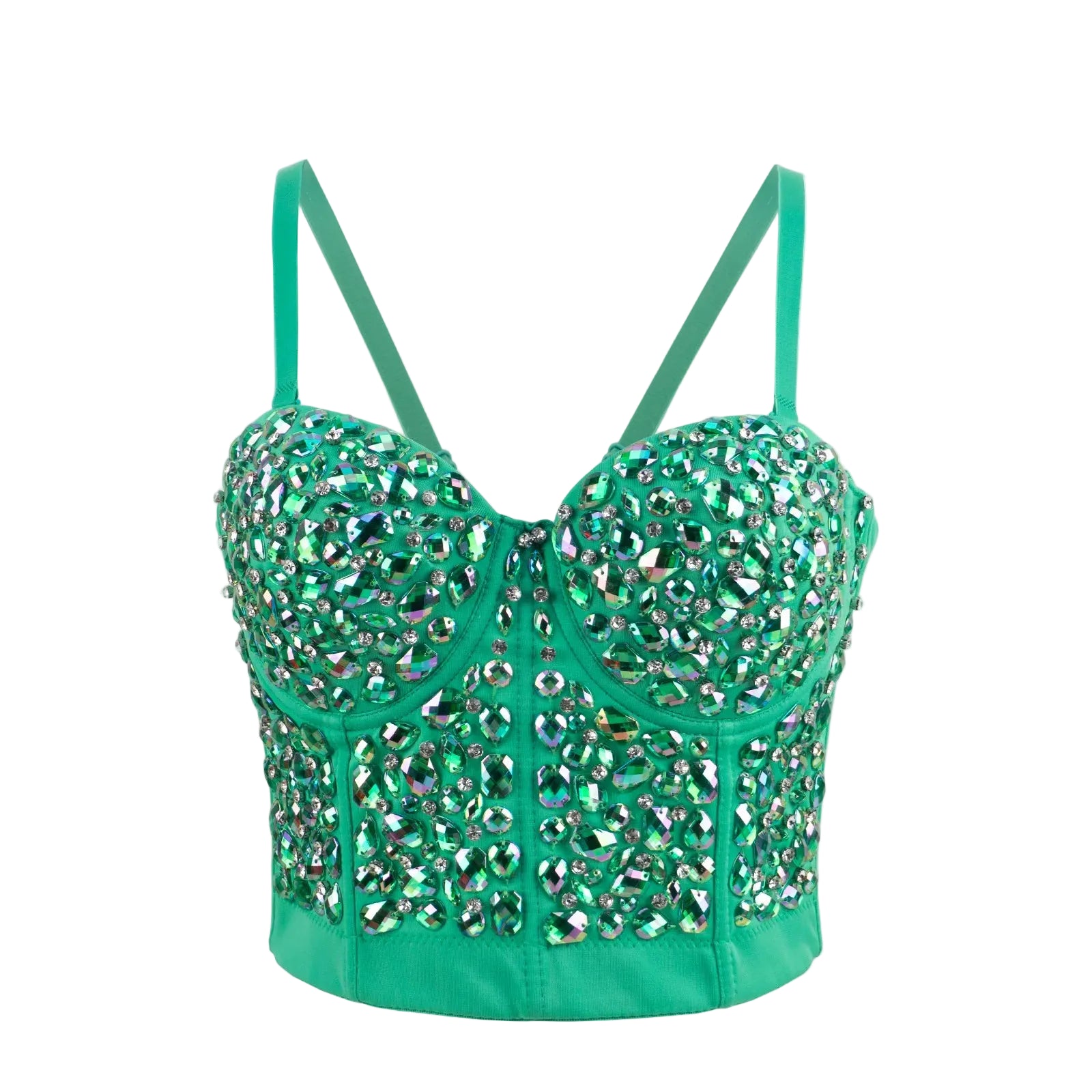 Heavy Beading Rhinestone Bustier | Colorful Crystal Corset Top