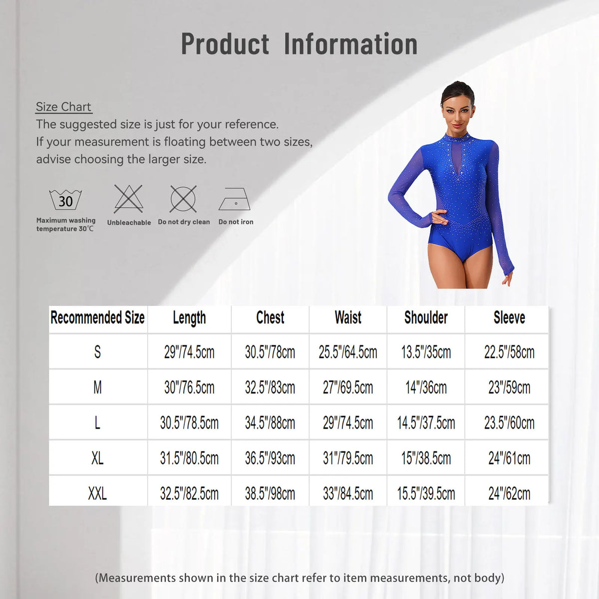 Rhinestone Mesh Long Sleeve Leotard | Open Back | Mock Neck | Figure Skating Ballet