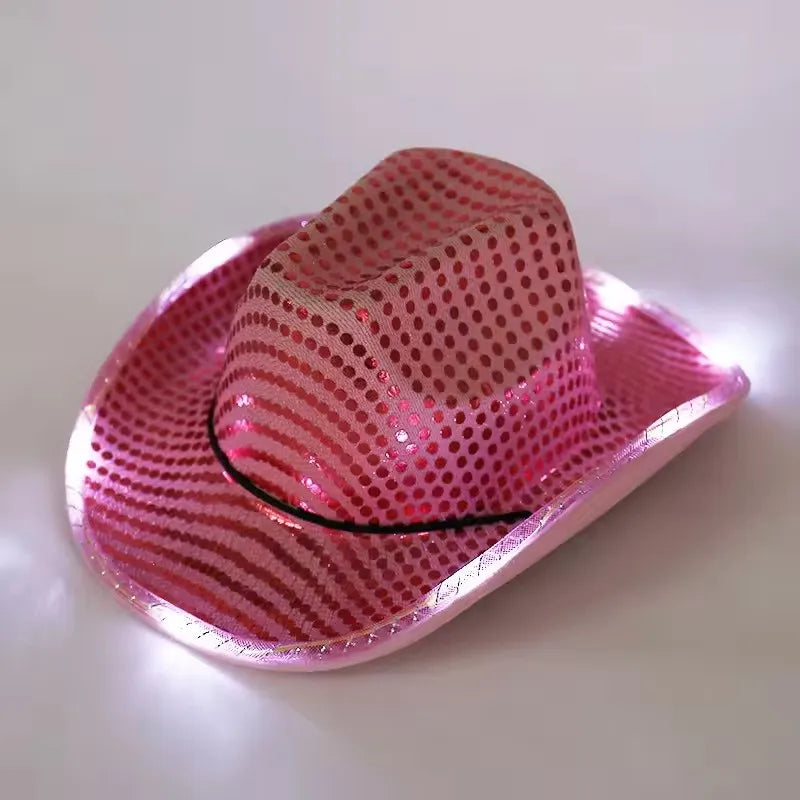 LED Sequin Glow Cowboy Hat | 9 Colors