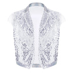 Men's Sequin Vest | Metallic Fringe