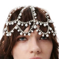 Crystal Rhinestone Draped Hair Chain | Bridal Headpiece