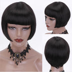 1920s Flapper Bob Wig | Short Straight | Black & Burgundy