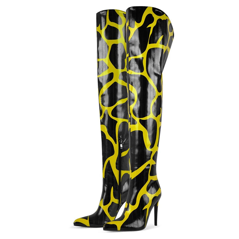 Pointed Over-the-Knee Boots | Stiletto Heel