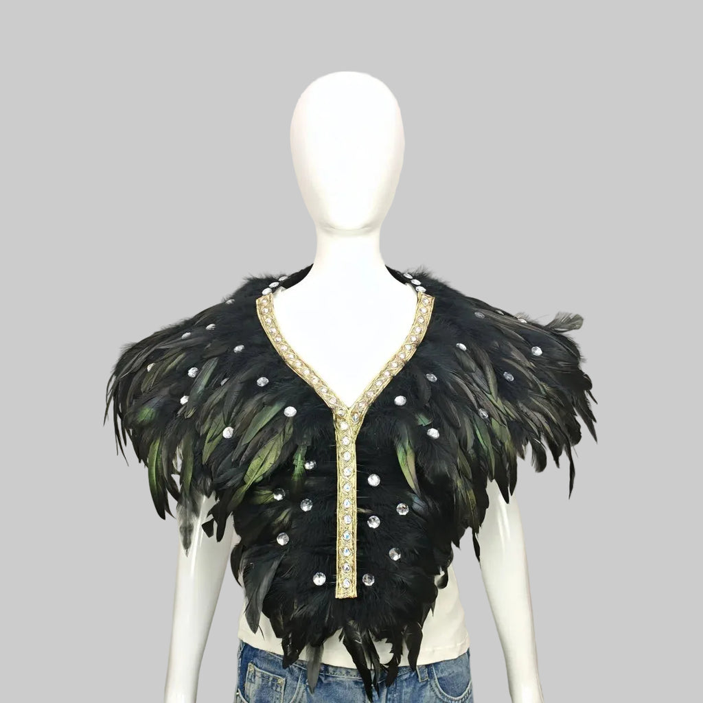 Feather Shawl - Stage Performance & Costume Accessory