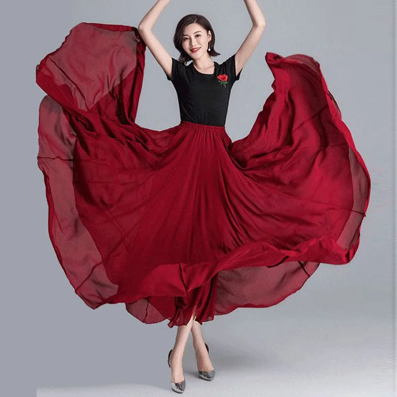 720° Full-Circle Chiffon Dance Skirt | Ballet & Latin | 5 Colours