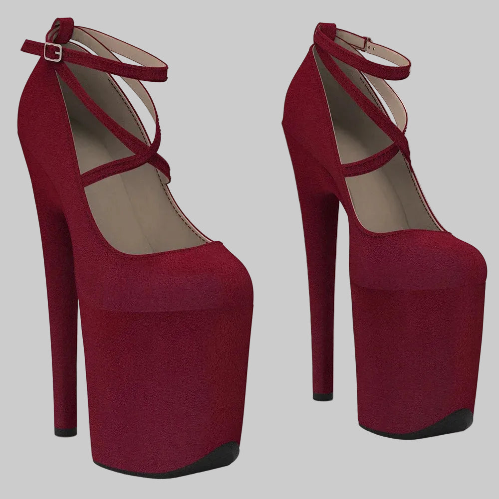8-Inch Suede Platform Heels - Professional Pole Dance Shoes