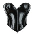 Shiny Patent Overbust Corset | Sweetheart | Black, White & Red