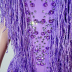 Stage Bodysuit | Rhinestone Fringe
