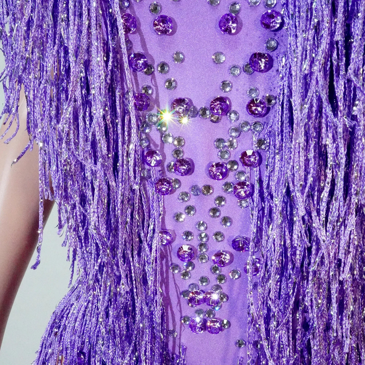 Stage Bodysuit | Rhinestone Fringe