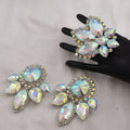 Rhinestone Earring & Ring Jewelry Set | Clip-On or Pin | 10 Colors
