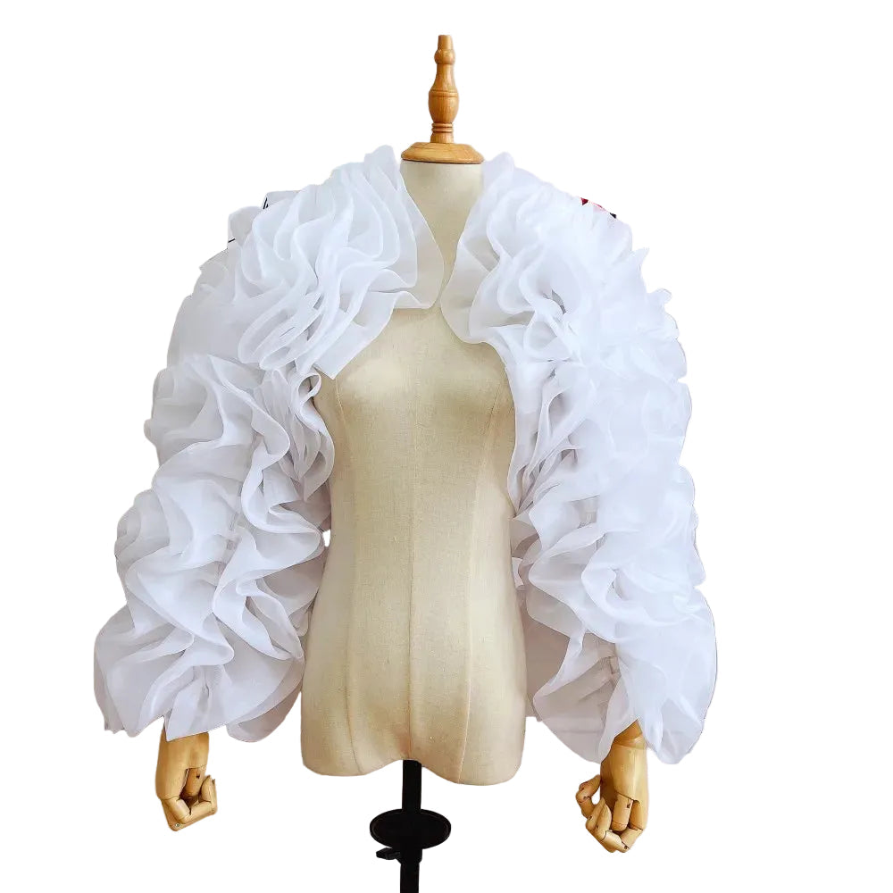 Ruffled Organza Bolero | Puff Sleeve Jacket | Pageant & Formal