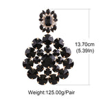 Rhinestone Drop Earrings | Round Sparkle | Clip or Pin