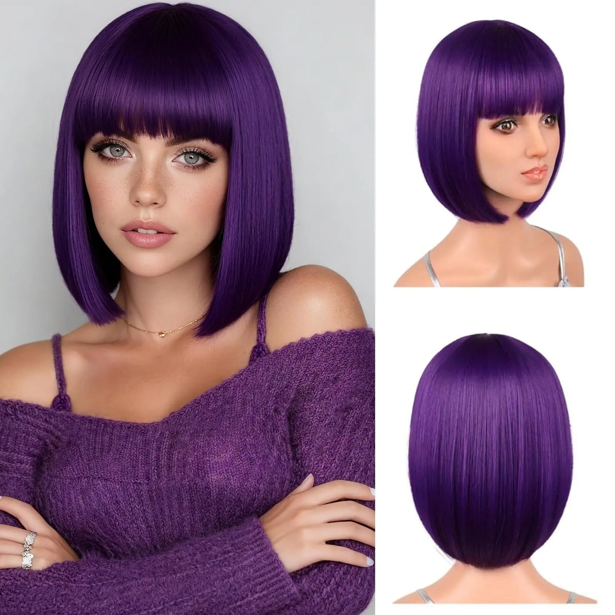 Straight Bob Wig | Full Bangs | 12 Inch