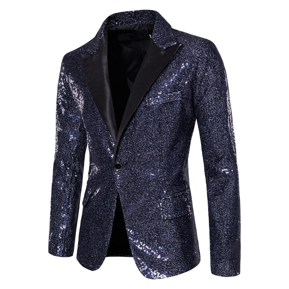 Men's Sequin Blazer | Shawl Collar | Stage & Performance | 14 Colors