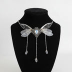 Fairy Wing Crystal Necklace | Faerie Charm | 7 Colors