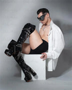 Patent Platform Over-the-Knee Boots | Drag & Stage | Black