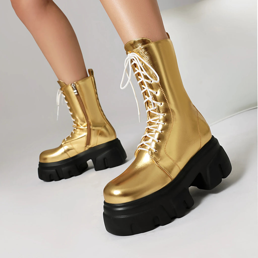 Platform Ankle Boots | Lace-Up | 7.5cm