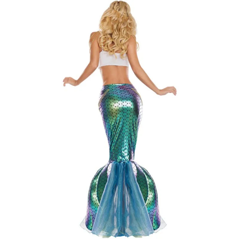 Mermaid Costume | Fish Scale Sequin Gown | Top & Skirt Set