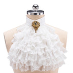 Ruffle Lace Jabot | Rococo Collar & Brooch
