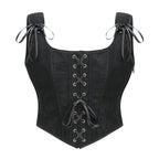 Lace-Up Overbust Corset Top | Gothic Steampunk | Zip Side