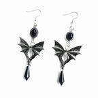 Gothic Bat Wing Drop Earrings | Crystal Drops | 3 Styles